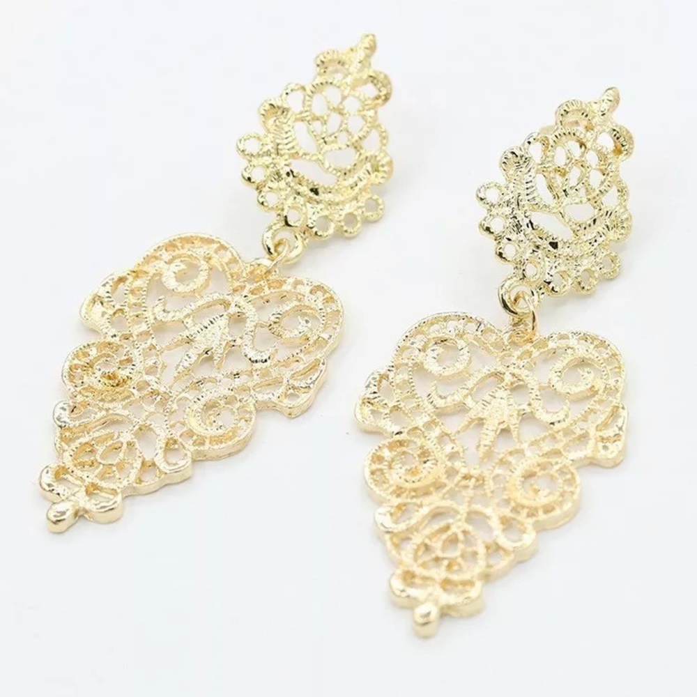 🌟Boho Style Retro Style Gold Dangle Earrings🌟 - Picture 3 of 3